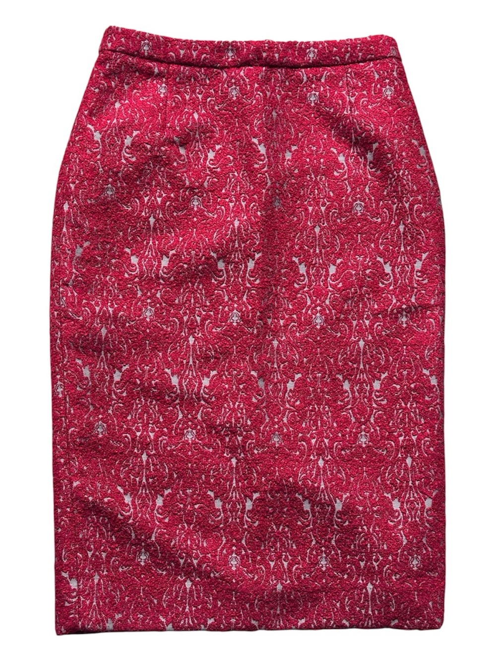 Tory Burch Skirt Pre-Fall 2013 Red Tweed Floral Pencil Size 6 Knee Length